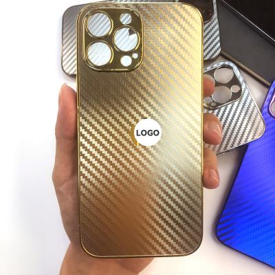 China 2022 Newest Styles Gold Carbon Fiber Shockproof Phone Case Luxury Designer Mobile Phone Cover For IPhone XR 11 12 13 pro max for sale