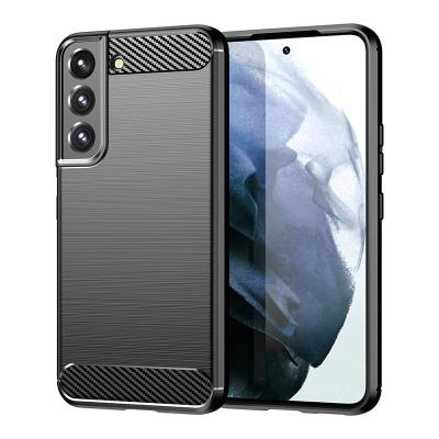 China Shockproof Designed Soft TPU Carbon Fiber Phone Case Drop Protection Cells Shockproof Cover For Samsung s22 ultra mobile case for sale