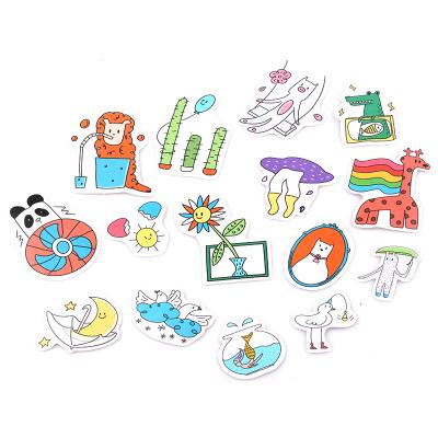 China DIY Cute Cartoon Animals Self Adhesive Paper Stickers Creative Decoration Sticker Durable Custom Die Cut for Kids Gifts for sale