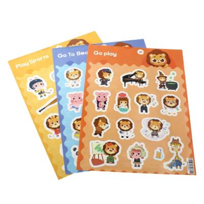 China Custom Printing Custom Printing Kiss Cut Self Adhesive Kawaii Cute Cartoon Stickers Paper A4 Size Animal Stickers In Sheets For Kids Baby for sale