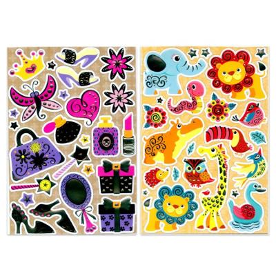 China 3D Cartoon Puffy Stickers Die Cut Custom Cute Cartoon Sticker Sponge Bubble Stickers For Girls Kids Gift Reward for sale