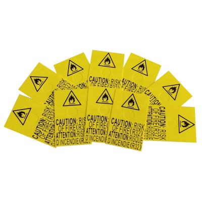 China Custom Fire Safety Notice Safe Labels Electrical Warning Labels Dishwasher Warning Stickers for sale