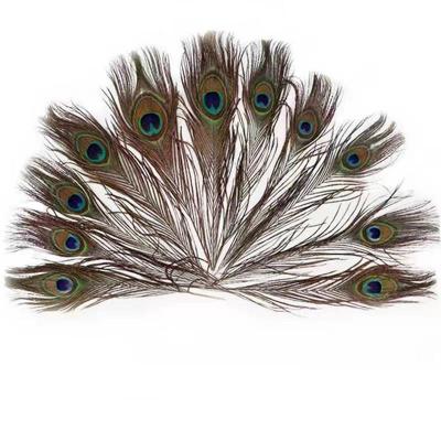 China 25-30 cm Large High Quality Full Eye Artificial India Peacock Feathers For Sale for sale