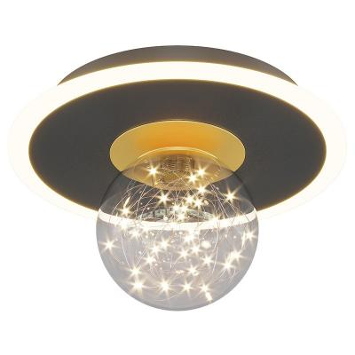 China Outdoor Mounted High Quality Hallway Lighting Gold and Black Ceiling Light Round Porch Ceiling Lamp for sale