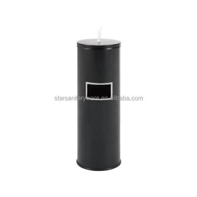 China Modern Floor standing stainless steel black wet wipes dispenser with trash can for sale