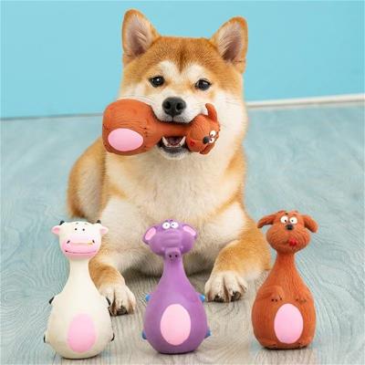 China Stocked Tureda Wholesale Cute Cartoon Pet Dog Toy Vocal Latex Bite-Resistant Molar dogs Toy Cartoon voice latex cute cartoon toys for sale