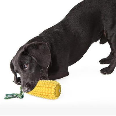 China Stocked Tureda Wholesale Lightweight Practical Dog Squeak Toy Interactive Corn Toy TPR Dog Chew Toy Floatable Pet Supplies for sale