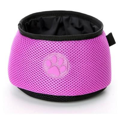 China Sustainable Tureda Portable Pet Bowl Collapsible Cheapest Polyester Waterproof Pet Folding Bowl for Travel Pet Bowls Puppy Food Dog for sale