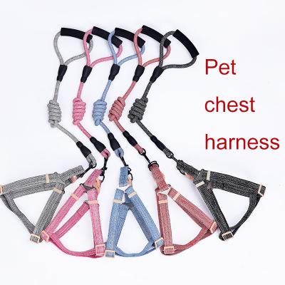 China Stocked Pet Dog Harness and Leash Set Summer Chihuahua Fashion Harness for Small Dog Adjustable Walking Puppy Accessories Collar Chests for sale