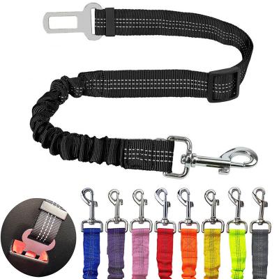 China Stocked Tureda Wholesale Pet Leashes Adjustable Safety Dog Seat Belt Retractable Vehicle Car Leash Reflective Nylon Dogs Lead Leash for sale