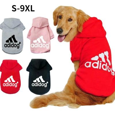 China Stocked Tureda Wholesale Christmas Dog Clothes Retriever Winter Jacket Pet Designer Luxury Hoodie Sportswear Large Dog Clothes for sale