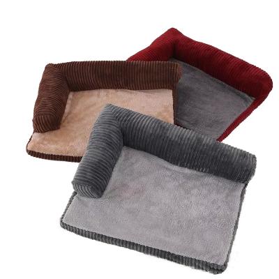 China Stocked Tureda Manufacturer Wholesale Pet Beds Plush Soft  Warm Washable Custom Pet Bed  Calming Fluffy Plush Sofa Pet Dog Beds for sale