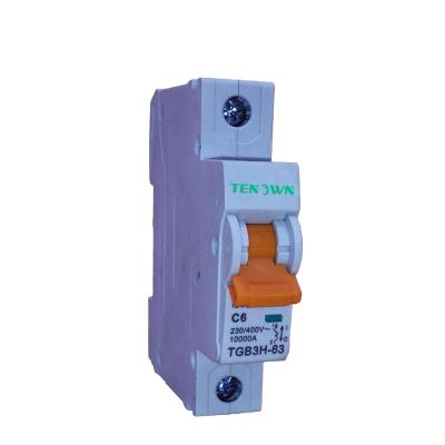 China High standard B safety plastic silver copper C mini circuit breaker mcb TGB3H-125C 1pole electric motor circuit breaker for sale