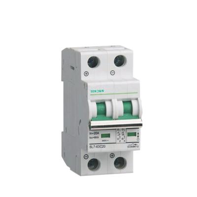 China Silver Copper SL7-63C20 1P 2P 3P 4P PV DC Plastic Solar Miniature Circuit Breaker High Level for sale