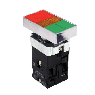 China NIN button multi-head push button red and green LAY5 double-head illuminated double head push button switch for sale