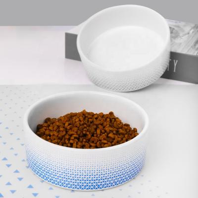 China Stocked Ceramic Pet Bowl Low MOQ OEM Pet Bowl Dog Bowl High Quality Ceramic Fun Dog Bowl for sale