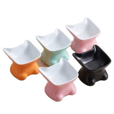 China Endearinge Viable Kitten Shape Eco-Friendly Pet Feeding Cat Bowl Ceramic Made to Order for sale