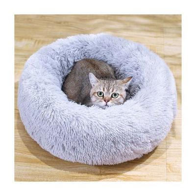 China Sustainable Indoor Luxury Washable Cat Dog Round Soft Pet Bed for sale