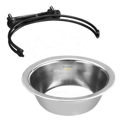 China Wholesale Sustainable New Stainless Steel Single Bowl Dog Cage Hanging Pet Bowl for sale