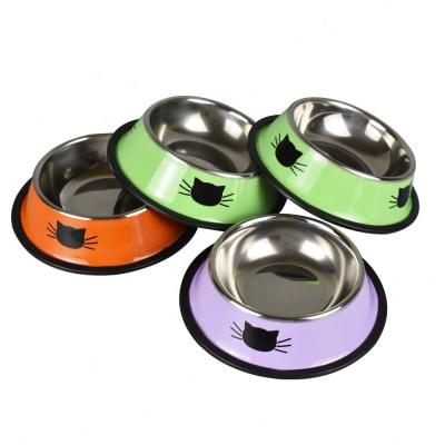 China Customized Viable Color Cat Bowl Stainless Steel Pet Bowls For Cats And Dog Food Bowl Stainless Steel Double Pet Bowls for sale