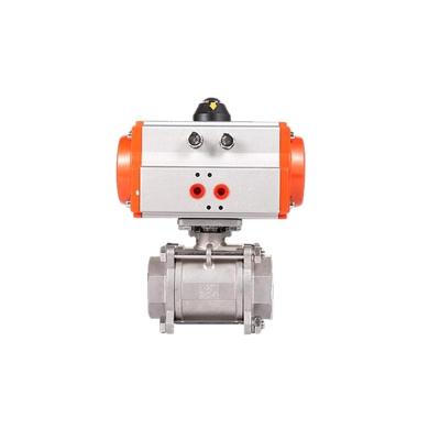 China Stainless Steel 3PC PN25 Ball Valve With Pneumatic Pneumatic Ball Valve for sale