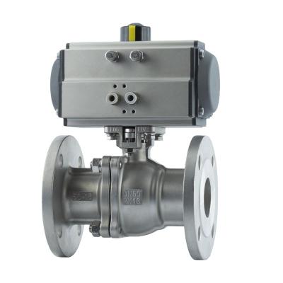 China Stainless Steel Pneumatic Actuator 2PC PN16 Flange Ball Valve for sale