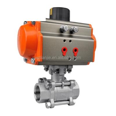 China Pneumatic Operated Full Port three piece female 316 ball valve for sale