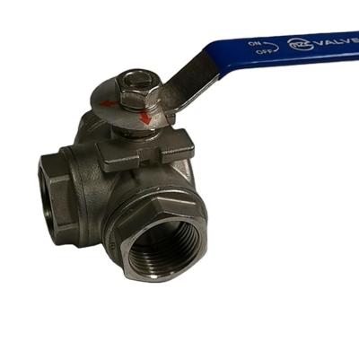 China 1000 Wog NPT Stainless Steel Three Way Ball Valve CF8m Three Way Ball Valve for sale