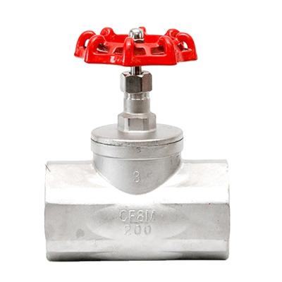 China 200psi 316 Thread Stainless Steel Globe Valve With Red Handlewheel for sale