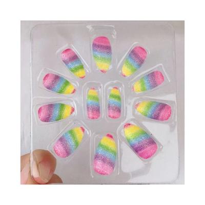 China Flexibility Rainbow Glitter Disco Color Holographic Diamond LED UV Foil Gel Nail Finished Nail Art for sale