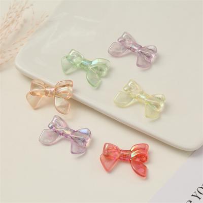 China Modern Cute Girl Bow Tie Acrylic Straight Bow Hole Charms For Jewelry Making Diy Handmade Decoration Accessories for sale