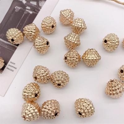 China Supplier Solid Gold Chunky Beads For Jewelry Necklace Modern Beading 12mm New Fashion Wholesale Color Shinny Plastic Beads for sale