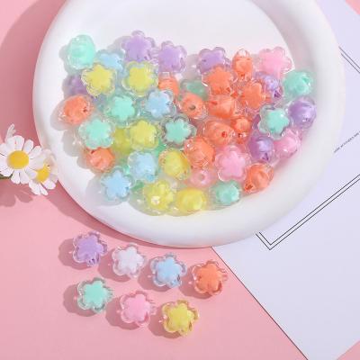 China Modern Acrylic Flower Loose Beads For Making DIY Necklace Earrings Accessories Transparent Flower Shape Beads for sale