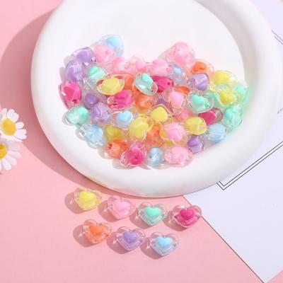 China Modern Acrylic Transparent Horizontal Hole Macaron Love Beads Beaded Hair Rope Material Jewelry Beads Diy Accessories for sale