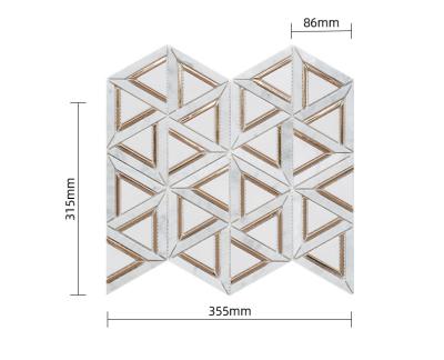 China Triangle Metal Mosaic Parquet And Marble Triangle Shape Metal Mosaic for sale