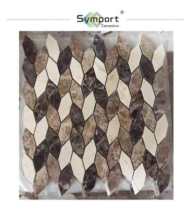 China Ceramic Parquet Foshan City Colors Sheet Shaped Mosaic Marble Slab Backsplash for sale