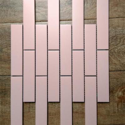 China Parquet Rose Strip Porcelain Subway Slab Wall Mosaic for sale