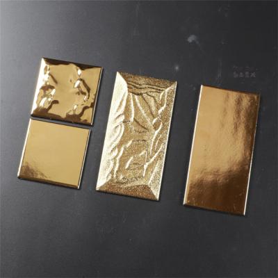 China Modern Gold Gloss Ceramic Wall Tiles 3D for sale