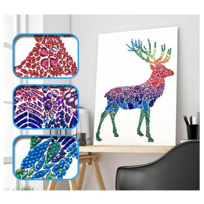 China Modern Colorful Crystal Deer DIY Diamond 5d Shape Special Adult Diamond Painting for sale