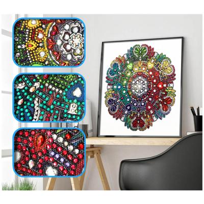 China Modern Special Shape Diamond Painting Custom Photo of Mandala Flower 5D Crystal Diamond DIY for sale