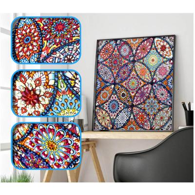 China Modern Special Shape Diamond Painting Custom Photo of Mandala Flower 5D Crystal Diamond DIY for sale