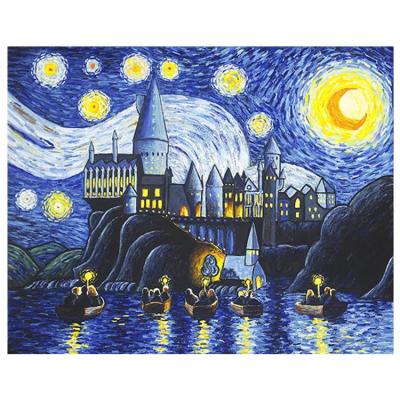 China Wholesale Modern Cartoon Moon Home Decoration Dark Castle DIY 5D Diamond Painting for sale