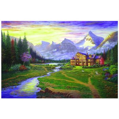 China Wholesale Modern Home Art Snow Mountain Bedroom Landscape DIY 5D Diamond Painting Mural for sale