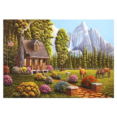 China Wholesale Modern Home Decor Painting Factory Ranch DIY 5D Wooden Landscape DIY 5D Diamond Painting for sale