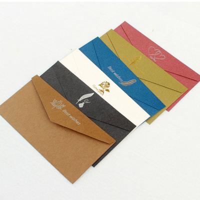 China Business Envelope Pearl Paper Envelope With Gold Edge Customized Printing Logo For Wedding Business Party Invitation for sale