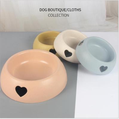 China Tcw002 Pet Supplies Dog Rice Plastic Love Bowl Non-automatic Pet Bowl With High Quality for sale