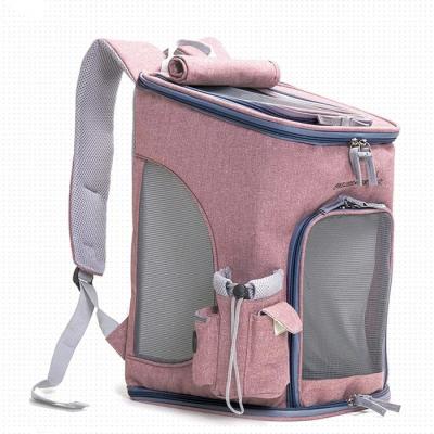 China ZSS373 Sustainable Pet Carrier Backpack Dog Backpack Bag Nylon Or Colored Customized Gray Pink Blue Or Customize Pet Cages for sale