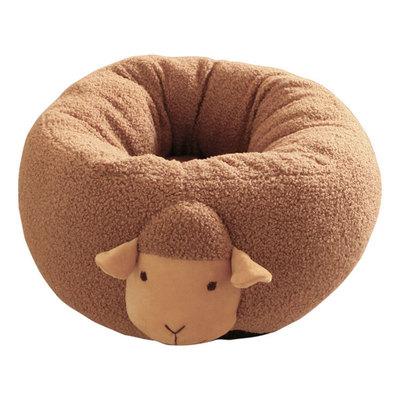 China zss352 Sustainable Faux Fur Donut Comfy Washable Soft Dog Cat Bed Warm Round Customized Calming Plush Space Fluffy Item for sale