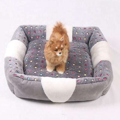 China GW-49 Super Soft Dog Bed Round Washable Long Kennel Cat House Velvet Mats Plush Dog Sofa For Portable Dog Pet Bed for sale