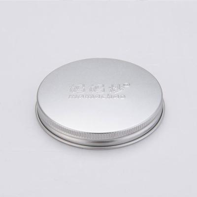 China Non Spill Custom jar lids embossing logo 89mm aluminum screw cap for sale